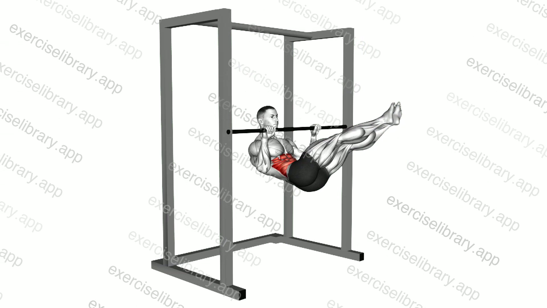 Hanging Straight Twisting Leg Hip Raise demonstration