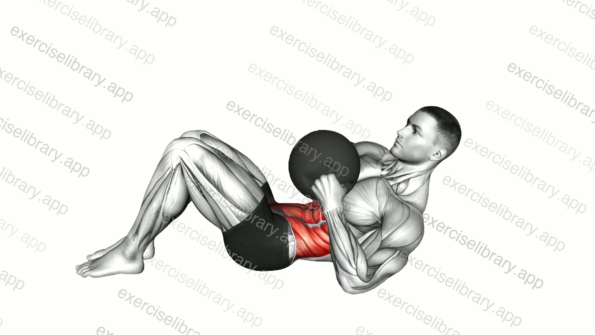 Medicine Ball Oblique Crunch demonstration