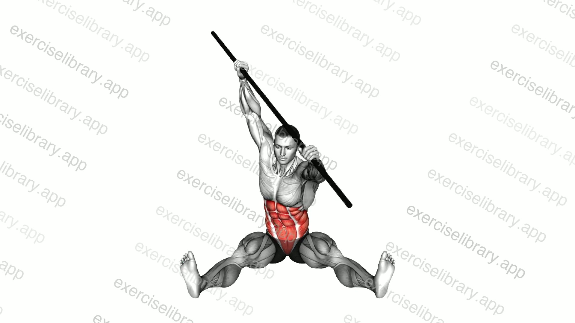 Stick Sitting Side to Side Twist demonstration