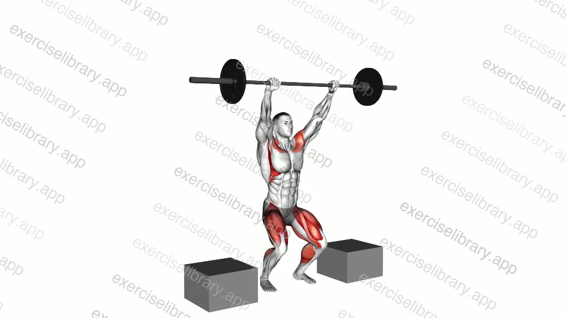 Barbell Power Snatch From Blocks demonstration