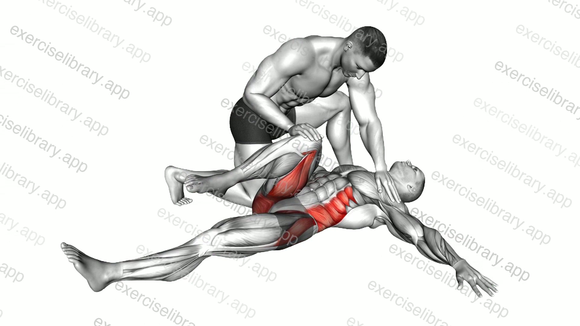 Assisted Oblique Glute Minimus And Medius Stretch demonstration