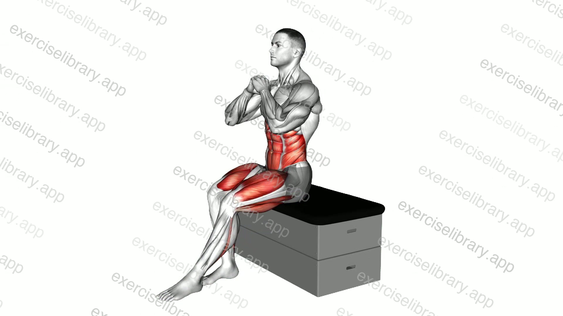 Sitting StepOut Knee Tuck on a padded stool demonstration