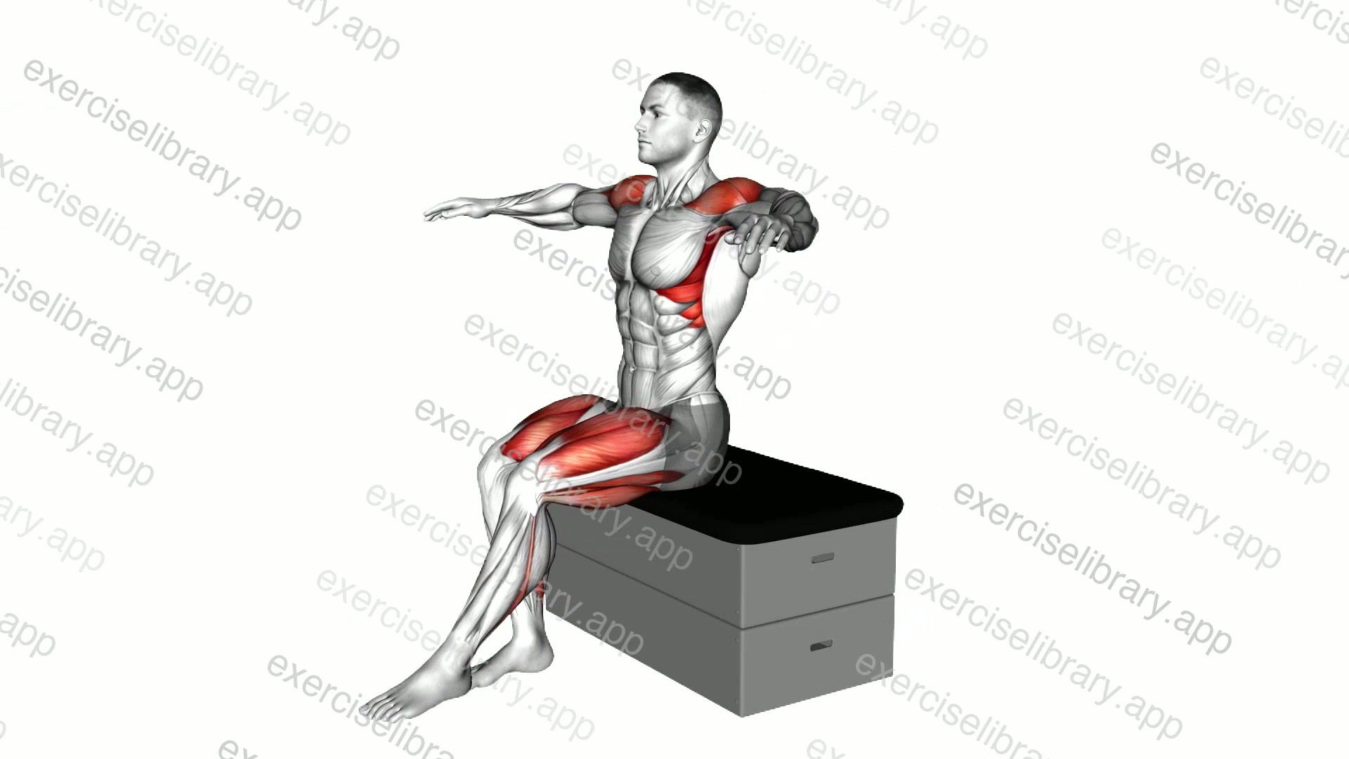 Sitting Lateral Raise StepOut on a padded stool demonstration