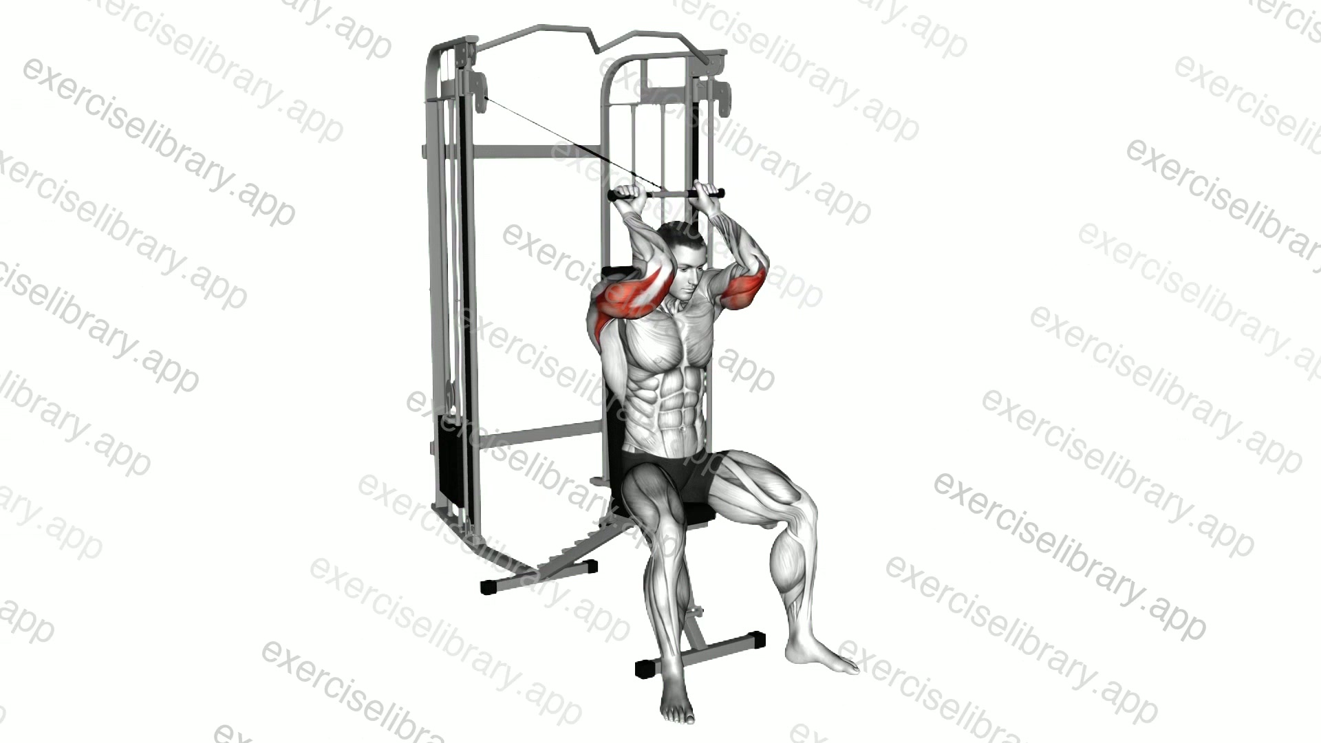 Cable Seated High Pulley Overhead Triceps Extension demonstration