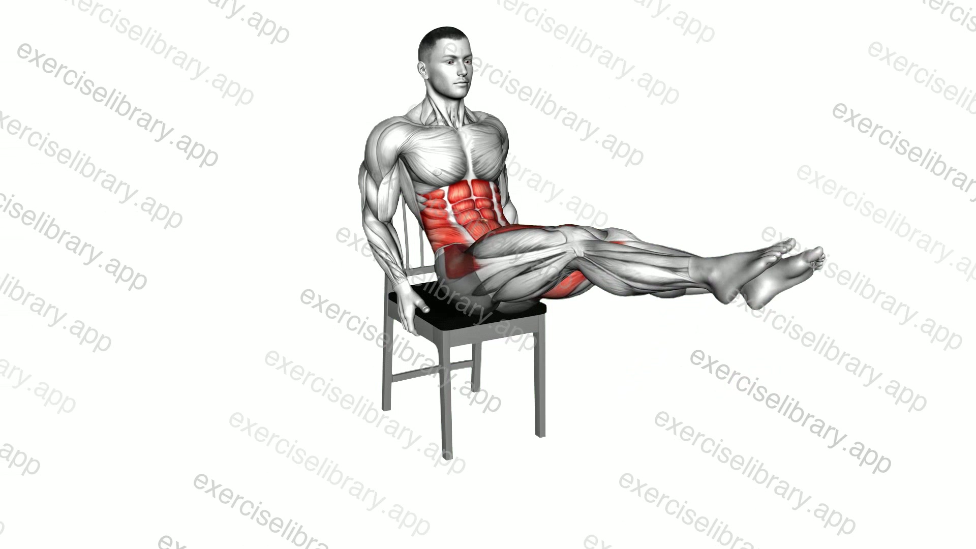 Seated 8 Leg Crunch with Chair demonstration