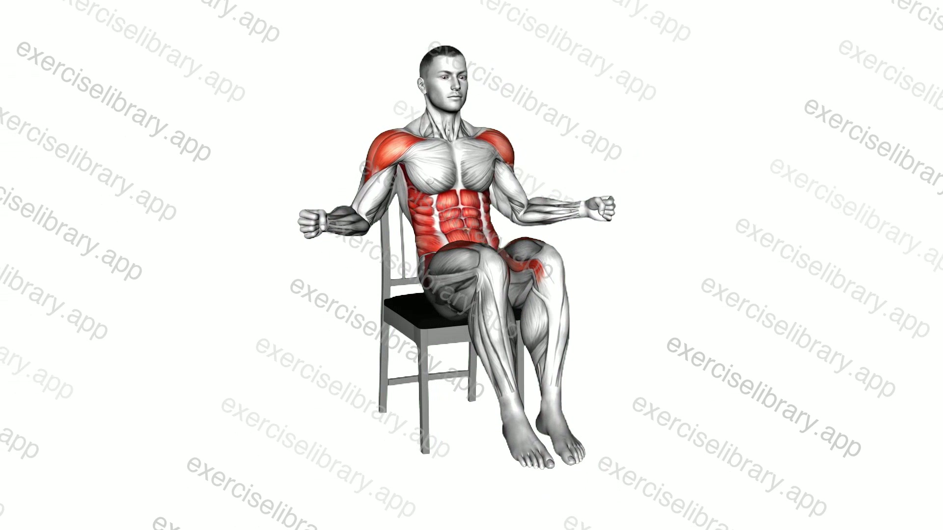 Sitting Jump Rope Knee Tuck on Chair demonstration