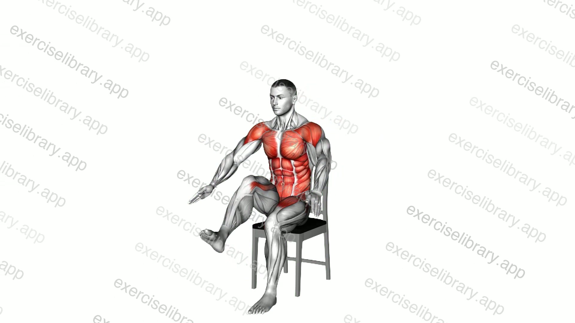 Sitting Alternate Overhead Under Knee Clap on a Chair demonstration