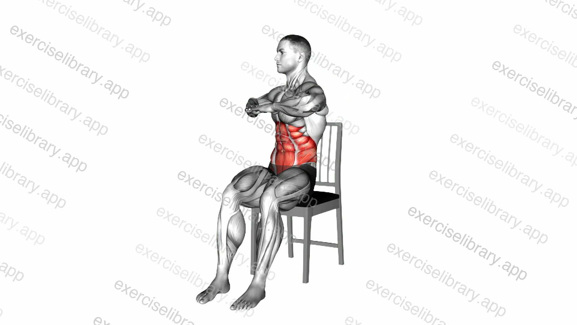 Sitting Russian Twist on a Chair demonstration