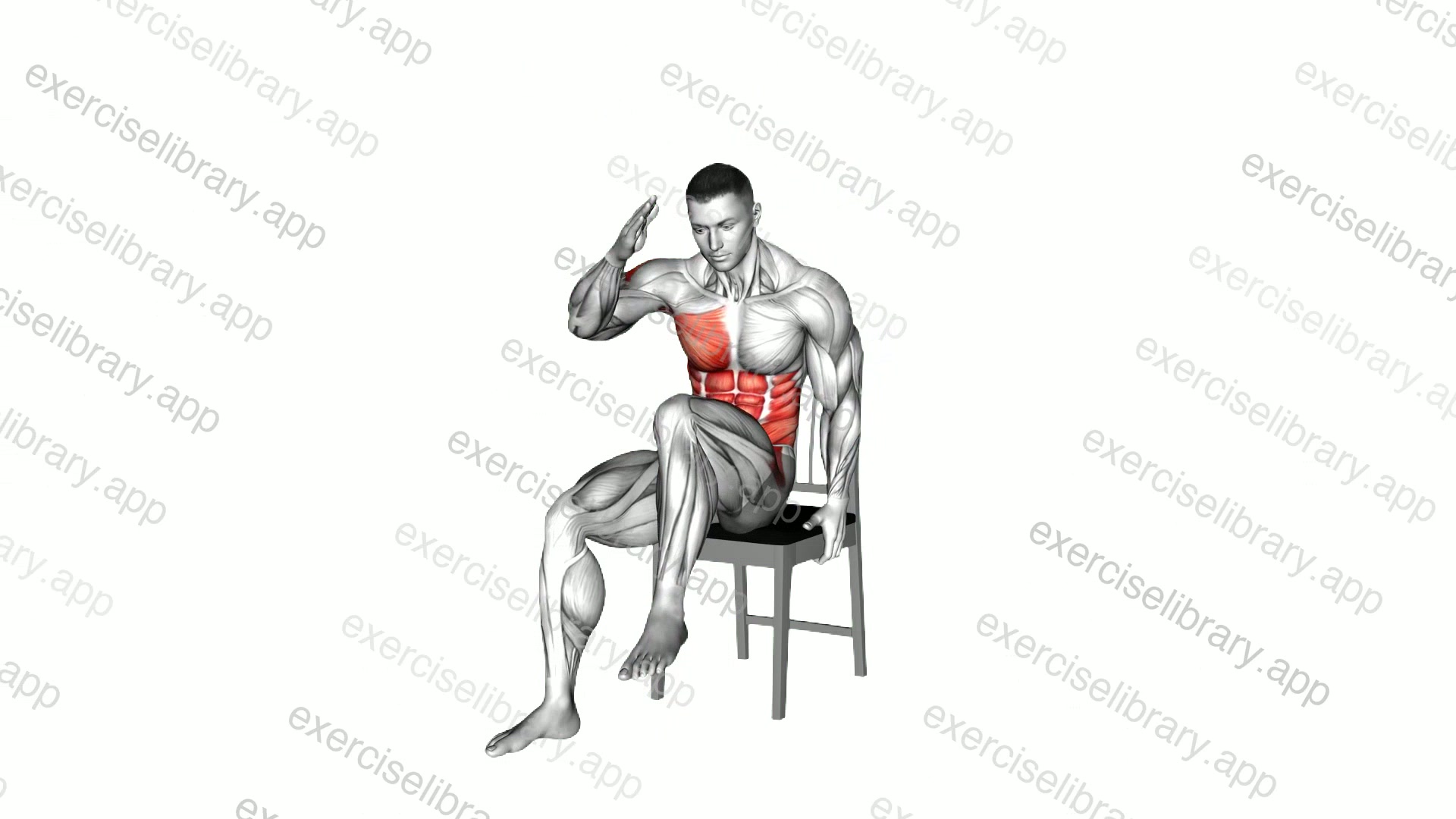 Seated Knee Thrust on a Chair demonstration