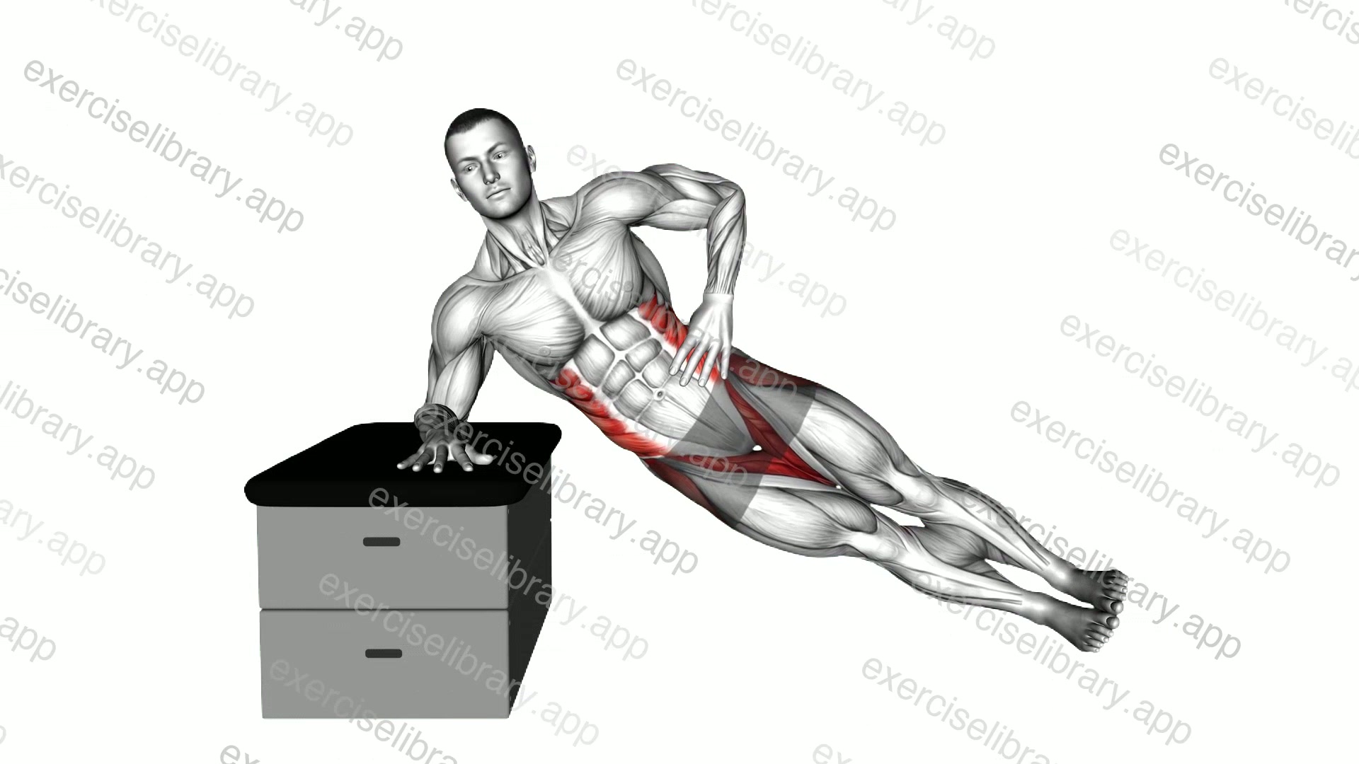 Side Plank Lift on a Padded Stool demonstration