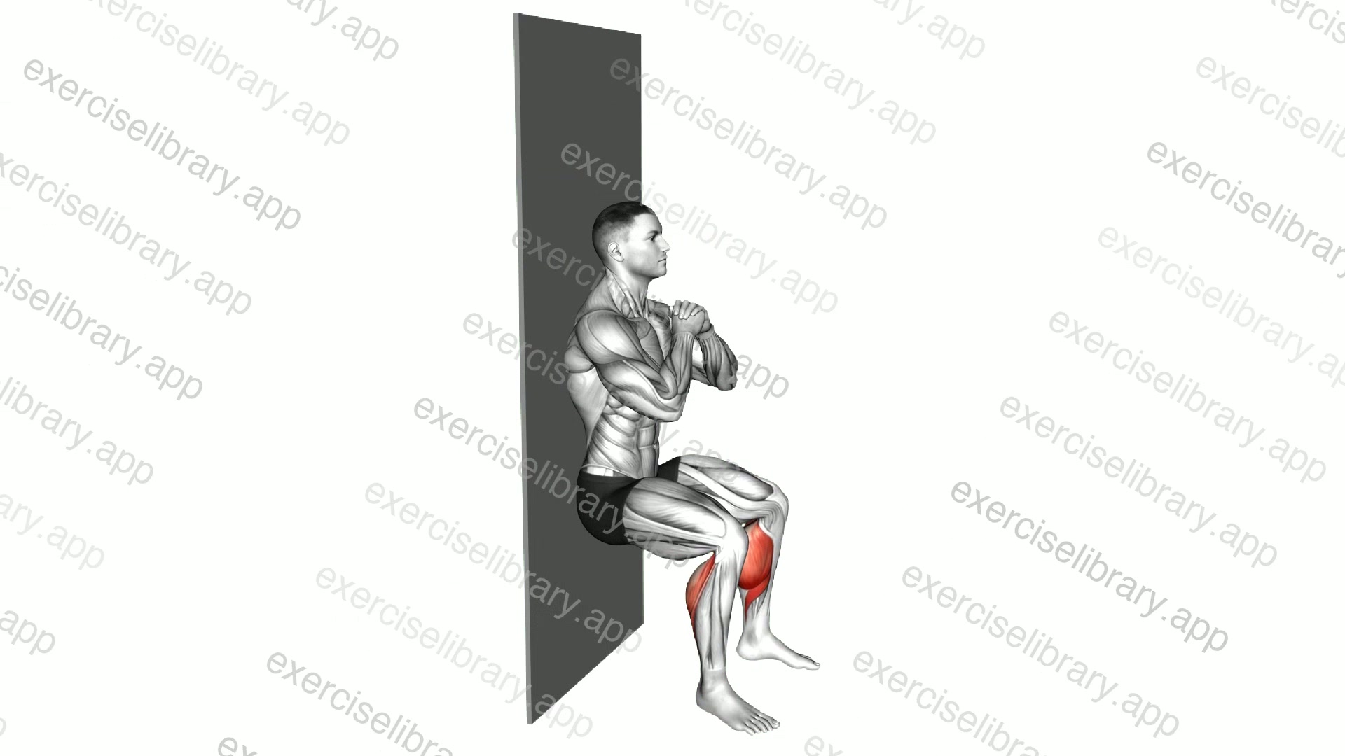 Bodyweight Calf Raise Wall Sit demonstration