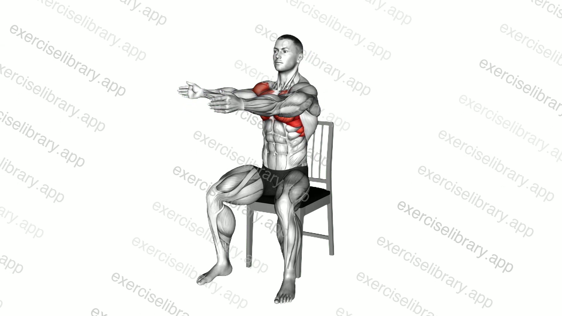 Seated Alternate Dynamic Chest Stretch on a Chair demonstration