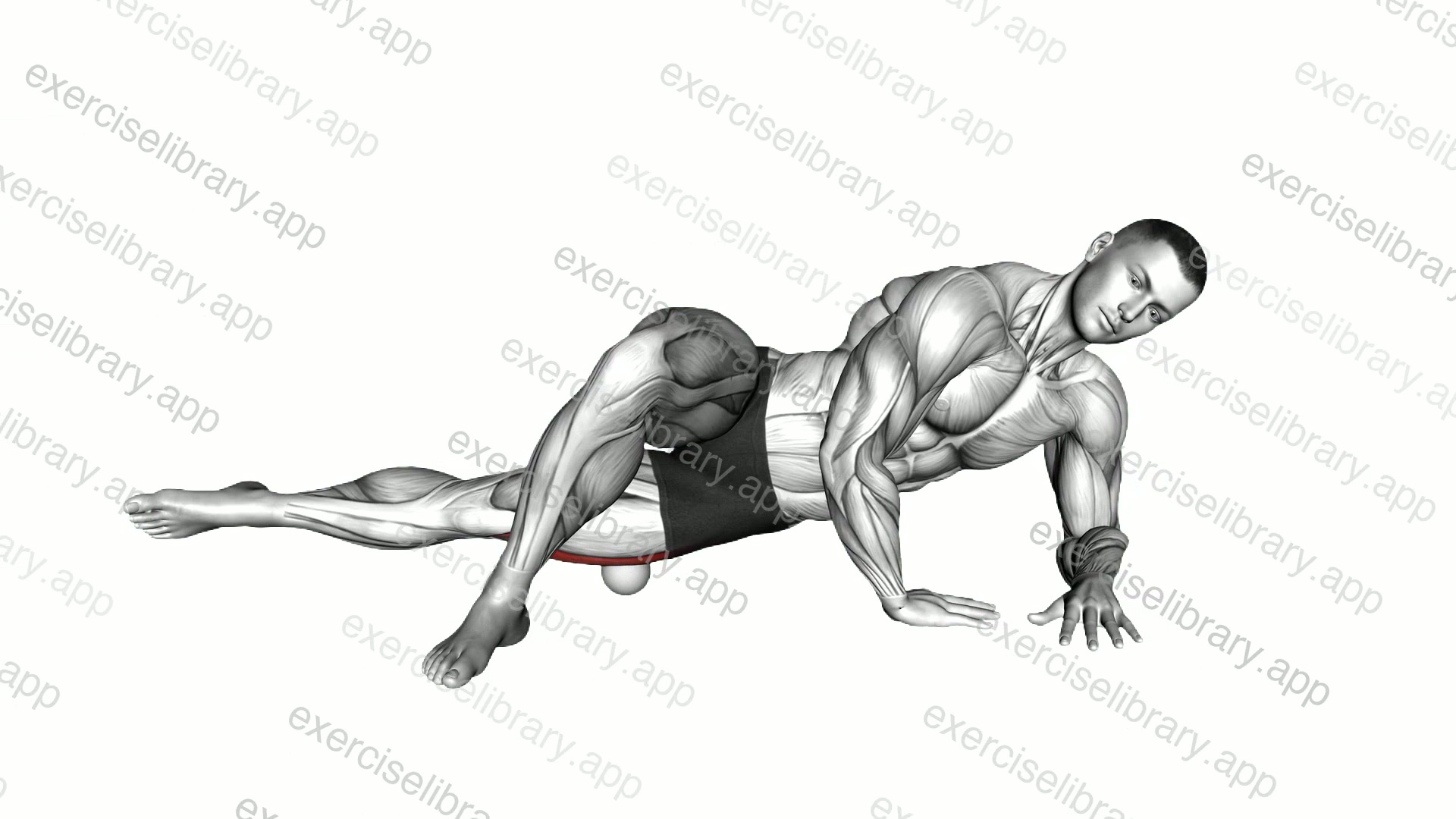 Roll Ball Outside Thigh Tractus Iliotibialis Stretch demonstration