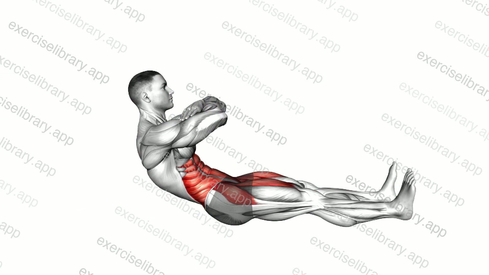 Straight Leg Crossed Arms Sit-up demonstration