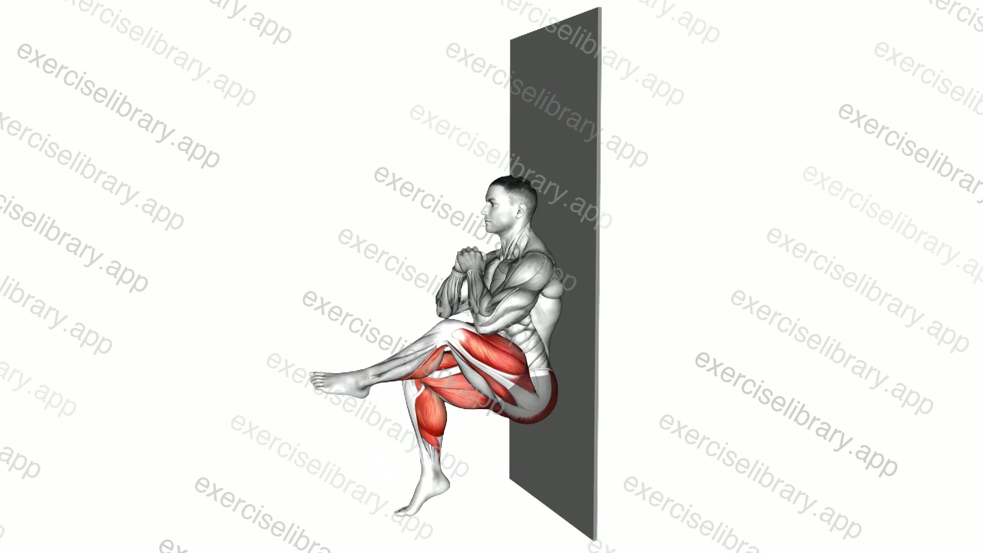 Alternate Knee Cross Over Sit against Wall demonstration